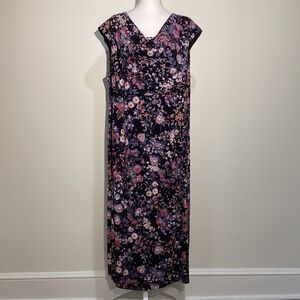 Connected Apparel Women's Navy Floral Maxi Dress
